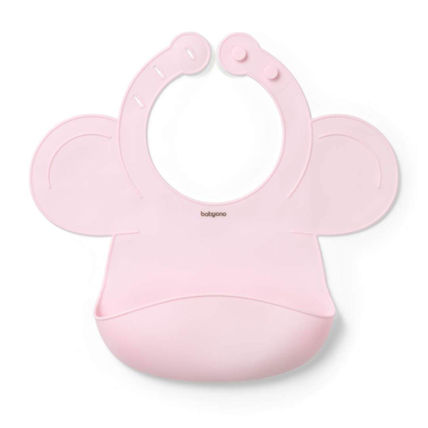 BabyOno Σαλιάρα Σιλικόνης 6m+ Pink