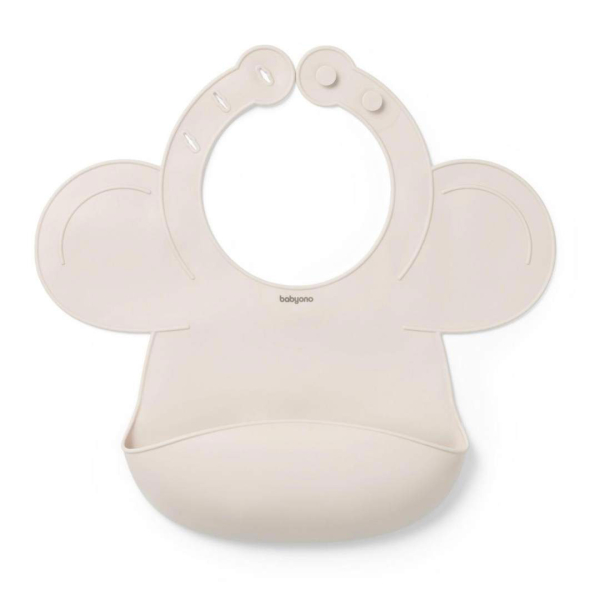 BabyOno Σαλιάρα Σιλικόνης 6m+ Beige