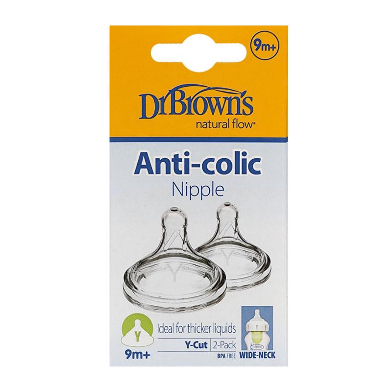 Dr. Brown’s Natural Flow Options+ Θηλή Σιλικόνης Y-Cut για 9m+ 2Τεμάχια