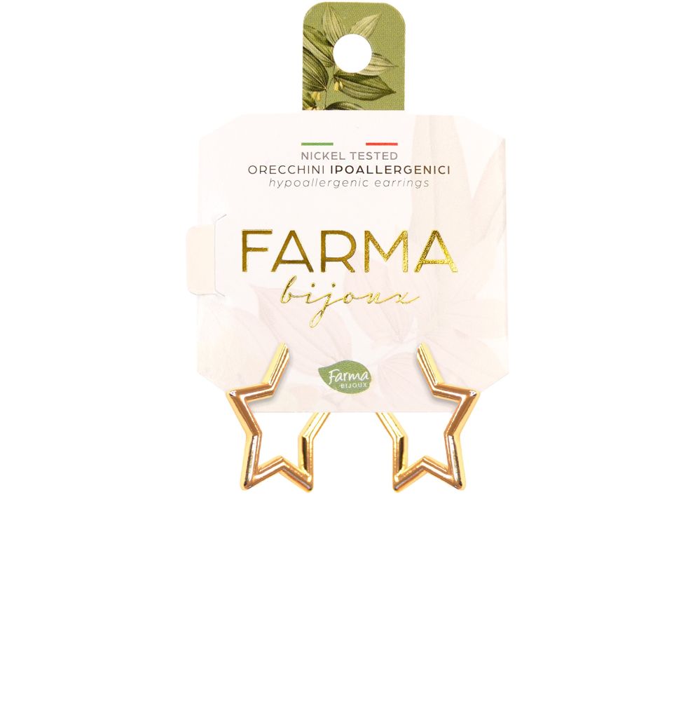 Farma Bijoux Υποαλλεργικά Σκουλαρίκια Επιχρυσωμένα Αστέρια 20mm
