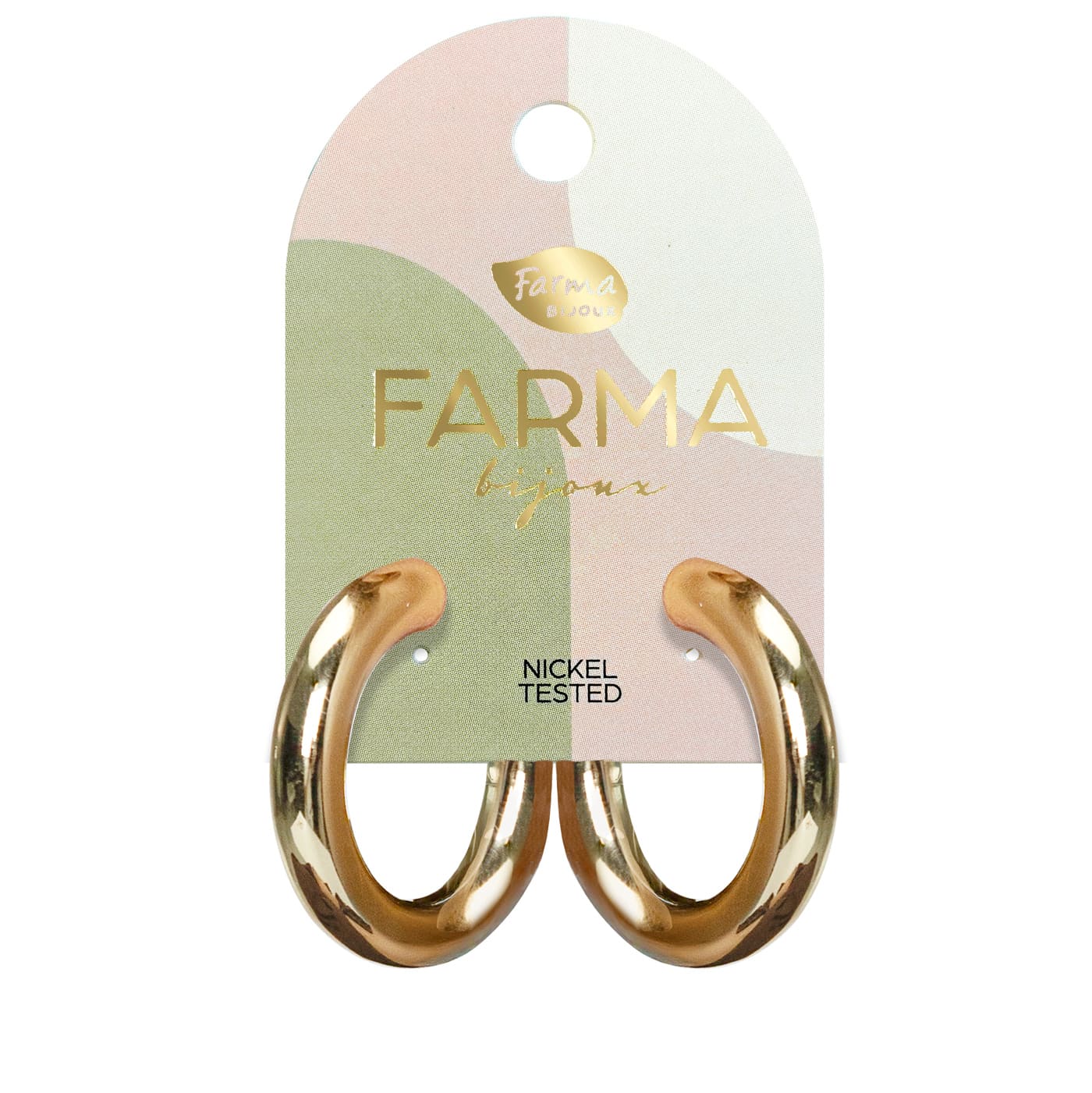 Farma Bijoux Υποαλλεργικά Σκουλαρίκια Γυαλιστεροί Κρίκοι 32x30mm WOW14