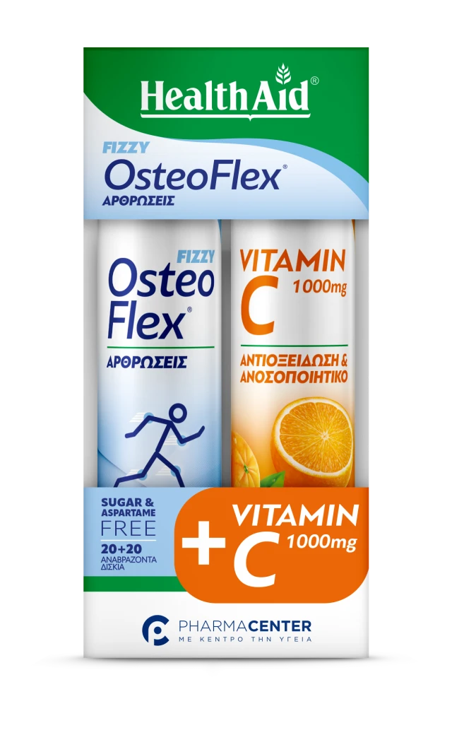 Health Aid Promo Osteoflex Fizzy 20Αναβράζοντα Δισκία & Vitamin C 1000mg 20Αναβράζοντα Δισκία