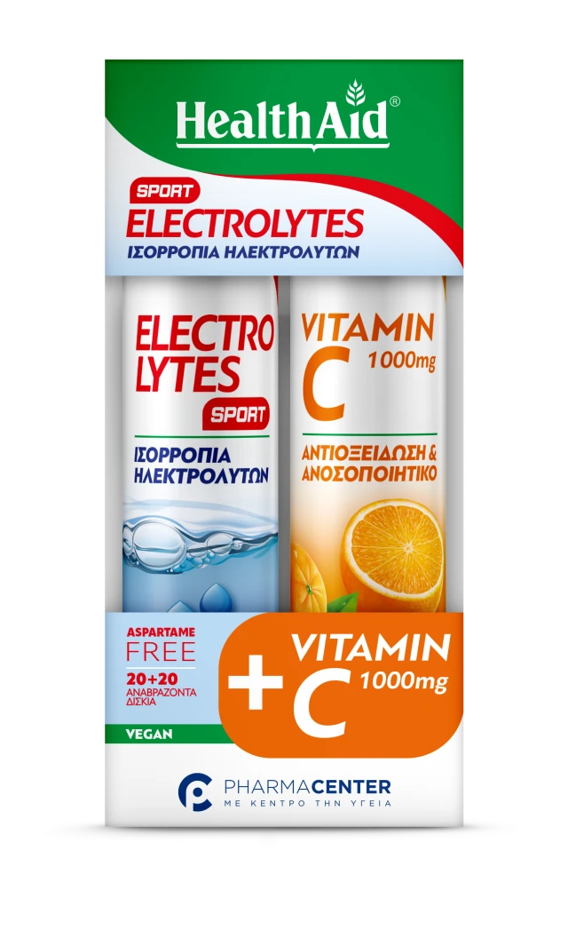 Health Aid Promo Electrolytes Sport 20Αναβράζοντα Δισκία & Vitamin C 1000mg 20Αναβράζοντα Δισκία