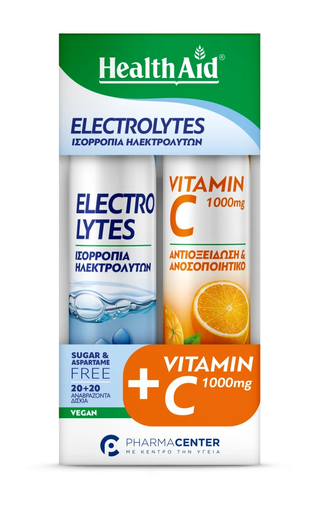 Health Aid Promo Electrolytes 20Αναβράζοντα Δισκία & Vitamin C 1000mg 2Αναβράζοντα Δισκία