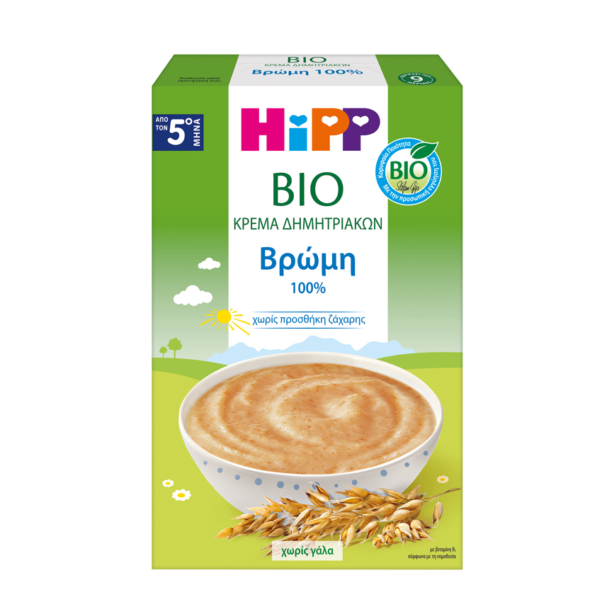 Hipp Bio Κρέμα Βρώμης με Γλουτένη για Βρέφη από τον 5m+ 200gr