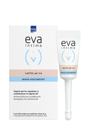Intermed Eva Intima Lactic Ph 3.8 Minor Discomfort Gel 9 x 5gr Κολπικοί Εφαρμοστές