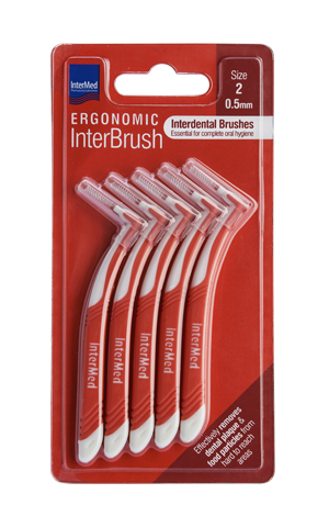 Intermed Ergonomic InterBrush Κόκκινο 0.5mm 5Τεμάχια