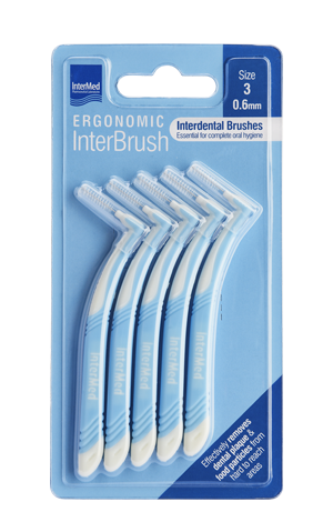 Intermed Ergonomic InterBrush Μπλε 0.6mm 5Τεμάχια