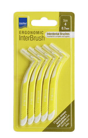 Intermed Ergonomic InterBrush Κίτρινο 0.7mm 5Τεμάχια