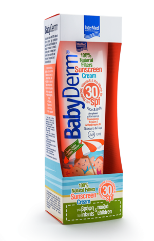 Intermed Babyderm Sunscreen Cream SPF30 100% Natural Filters 300ml