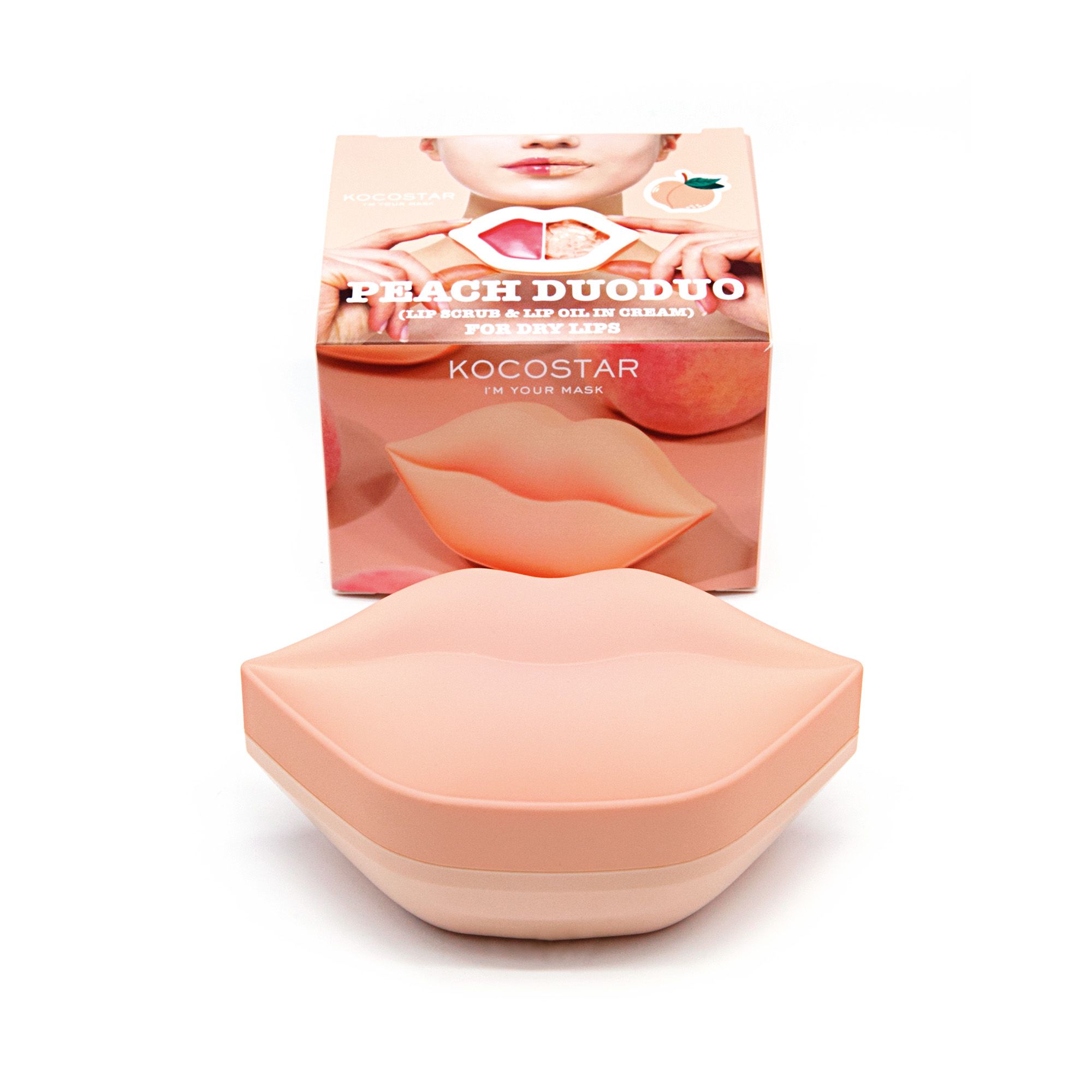 Kocostar Peach Duoduo Lip Scrub & Lip Oil In Cream 43g