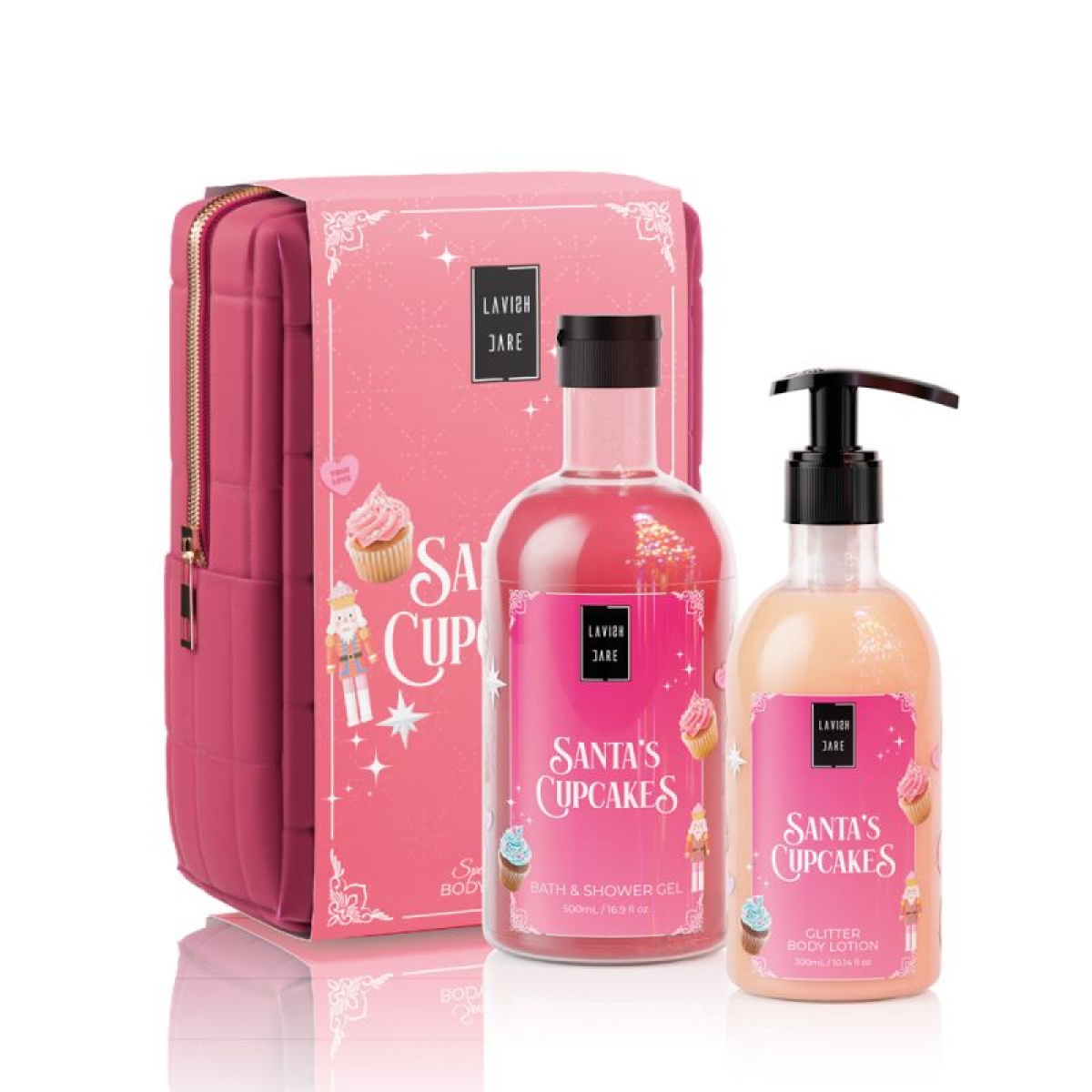 Lavish Care Promo Xmas 2025 Santa’s Cupcakes Bath & Shower Gel 500ml & Glitter Body Lotion 300ml