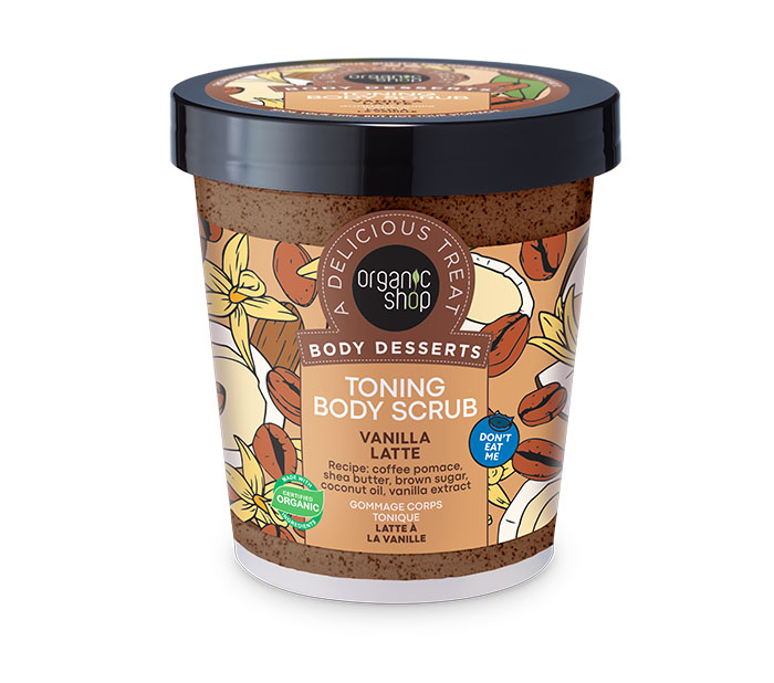 Natura Siberica Organic Shop Body Desserts Toning Body Scrub Vanilla Latte 450ml