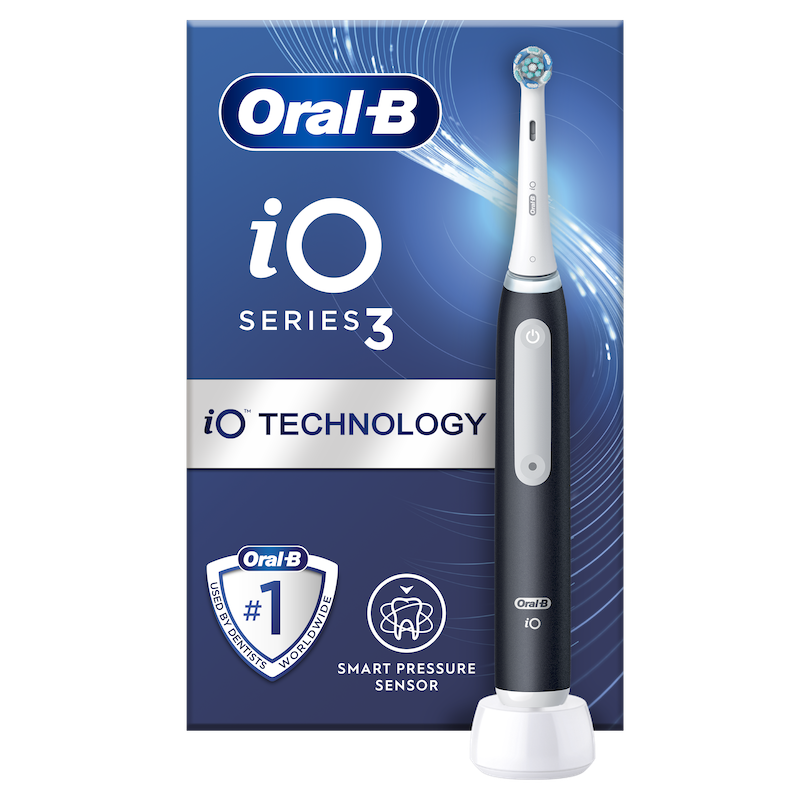 Oral B iO Series 3 Ηλεκτρική Οδοντόβουρτσα με Αισθητήρα Πίεσης Μαύρη 