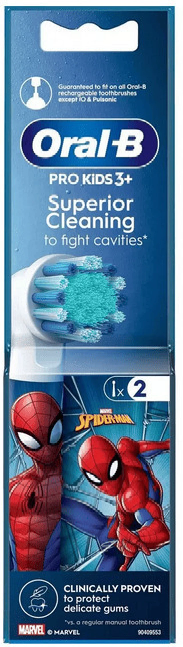 Oral B Kids 3+ Spiderman Ανταλλακτικές Κεφαλές Παιδικής Ηλεκτρικής Οδοντόβουρτσας 2Τεμάχια