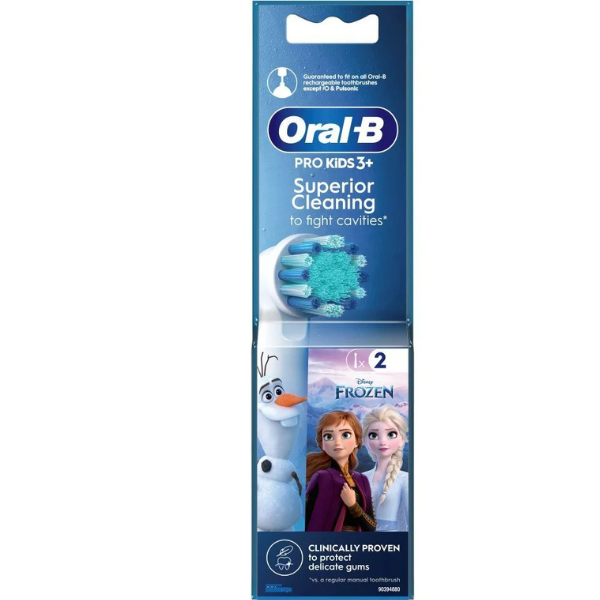 Oral B Kids 3+ Frozen Ανταλλακτικές Κεφαλές Παιδικής Ηλεκτρικής Οδοντόβουρτσας 2Τεμάχια