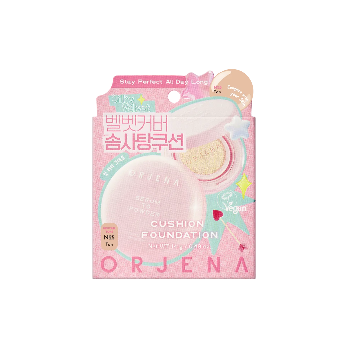 Orjena Serum To Powder Cushion N25 Tan 14g