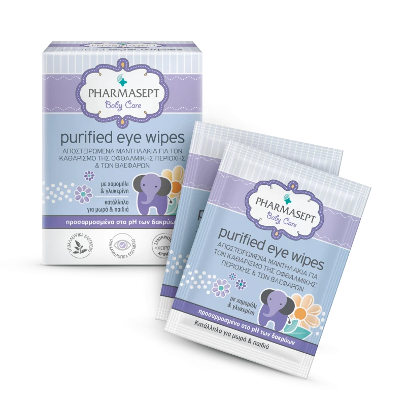 Pharmasept Baby Care Purified Eye Wipes 10Τεμάχια