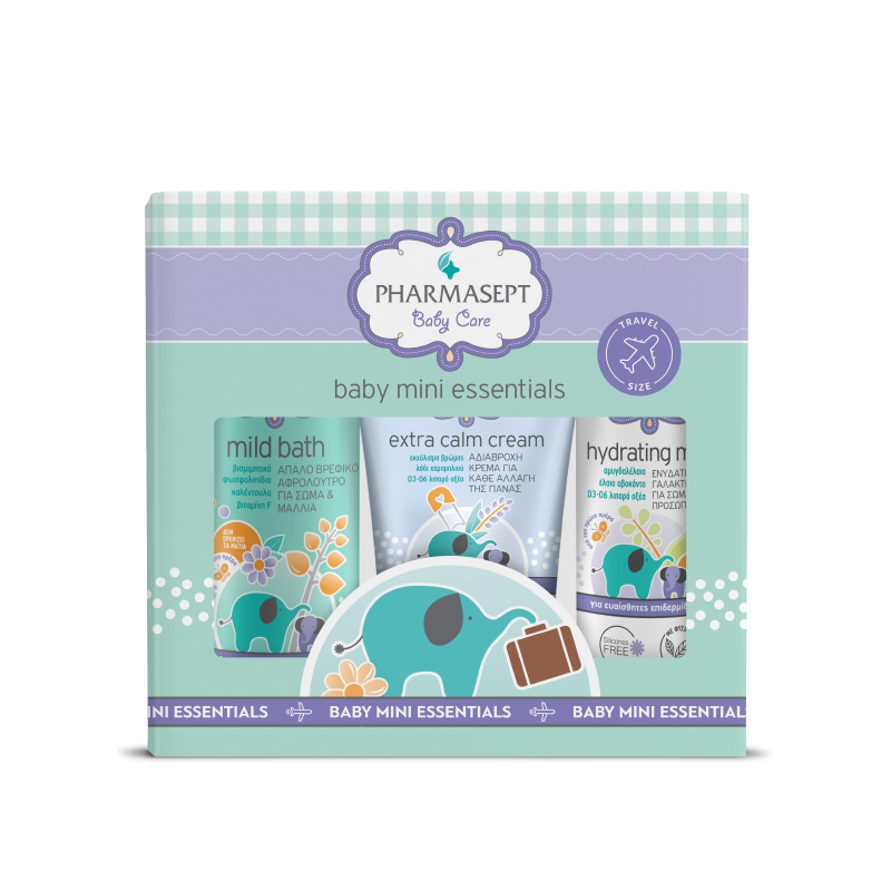 Pharmasept Promo Baby Care Mini Essentials Baby Care Mild Bath 100ml & Extra Calm Cream 40ml & Hydrating Milk 40ml Pharmasept Promo Baby Care Mini Essentials Baby Care Mild Bath 100ml & Extra Calm Cream 40ml & Hydrating Milk 40ml