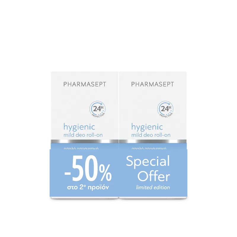 Pharmasept Promo Hygienic Mild Deo 24h Roll-On 2x50ml -50% Στο 2ο Προϊόν