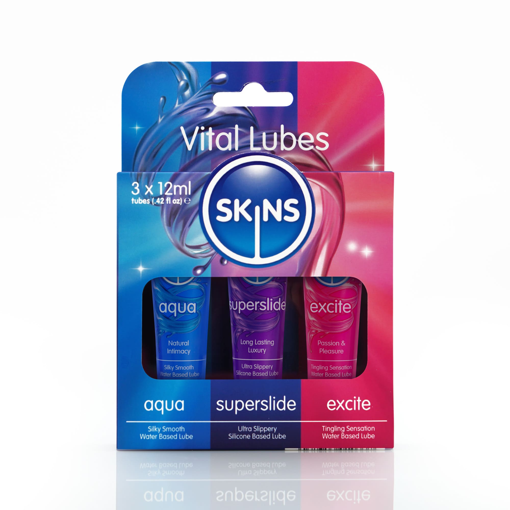 Skins Vital Lubes Sampler Tubes 3 x 12ml