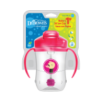 Dr. Brown’s Baby’s First Straw Cup Κύπελλο με Εύπλαστο Καλαμάκι Ροζ 6m+ 270ml