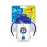 Dr. Brown’s Baby’s First Straw Cup Κύπελλο με Εύπλαστο Καλαμάκι Μπλε 6m+ 270ml