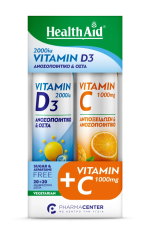Health Aid Promo Vitamin D3 2000iu 20Αναβράζοντα Δισκία & Vitamin C 1000mg 20Αναβράζοντα Δισκία