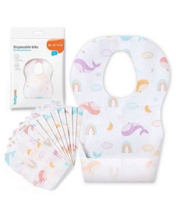 BabyOno Σαλιάρες μιας Χρήσης με Αδιάβροχη Επίστρωση 6m+ 10Τεμάχια