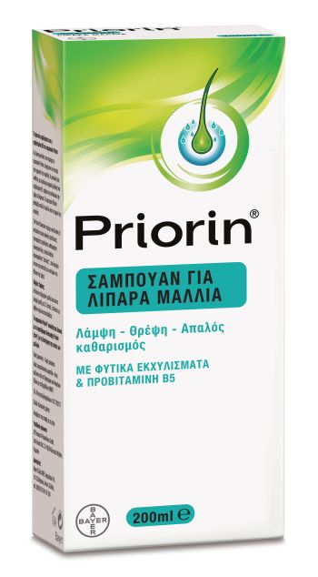 Priorin Σαμπουάν Θρέψης με Φυτικά Εκχυλίσματα & Βιταμίνες για Λιπαρά Μαλλιά 200ml