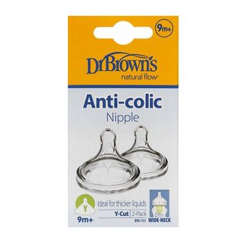 Dr. Brown’s Natural Flow Options+ Θηλή Σιλικόνης Y-Cut για 9m+ 2Τεμάχια