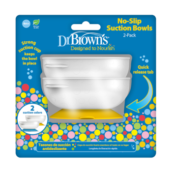 Dr. Brown’s No-Slip Suction Bowls Αντιολισθητικά Μπολ Φαγητού με Βεντούζα 2Τεμάχια