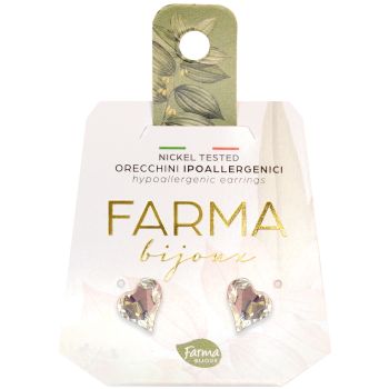 Farma Bijoux Υποαλλεργικά Σκουλαρίκια  Κρύσταλλα Καρδιά 7,3mm