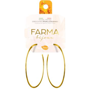 Farma Bijoux Υποαλλεργικά Σκουλαρίκια Κρίκοι Χρυσοί Πλακέ 60mm