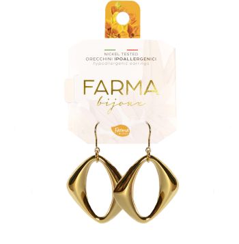 Farma Bijoux Υποαλλεργικά Σκουλαρίκια Μενταγιόν Χρυσός Ρόμβος 42mm
