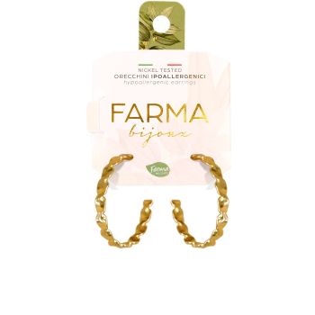 Farma Bijoux Υποαλλεργικά Σκουλαρίκια Κρίκοι Χρυσοί Σπιράλ 20mm 