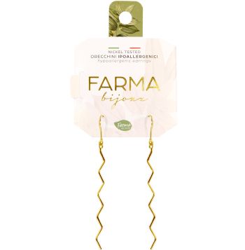 Farma Bijoux Υποαλλεργικά Σκουλαρίκια Επιχρυσωμένα Ζικ Ζακ 65mm