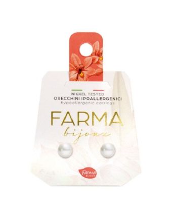 Farma Bijoux Υποαλλεργικά Σκουλαρίκια Πέρλες Λευκές 6mm