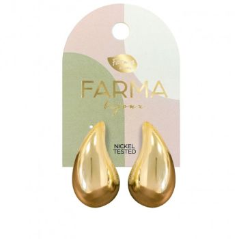 Farma Bijoux Υποαλλεργικά Σκουλαρίκια Χρυσές Μεγάλες Σταγόνες 30mm WOW10