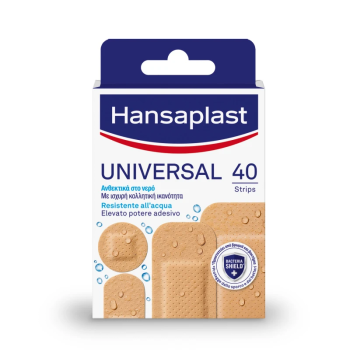 Hansaplast Universal Αυτοκόλλητα Αδιάβροχα Επιθέματα 4 Μεγέθη 40Τεμάχια