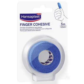 Hansaplast Finger Cohesive Μπλε Αυτοσυγκρατούμενος Επίδεσμος για τα Δάχτυλα 2.5cm x 5m