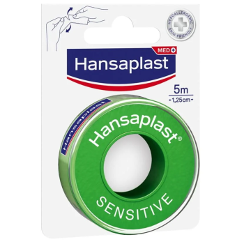 Hansaplast Αυτοκόλλητη Επιδεσμική Ταινία Sensitive Υποαλλεργική 1,25cm x 5m 