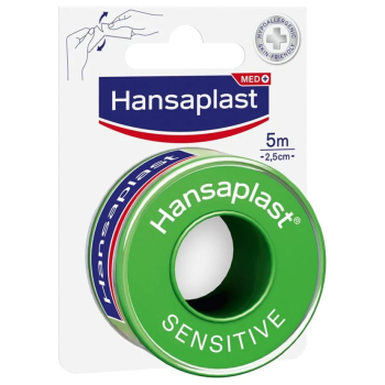 Hansaplast Αυτοκόλλητη Επιδεσμική Ταινία Sensitive Υποαλλεργική 2,50cm x 5m 