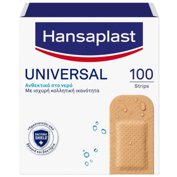 Hansaplast Universal Water Resistant Αδιάβροχα Αυτοκόλλητα Επιθέματα 3 x 7,2 cm 100Τεμάχια
