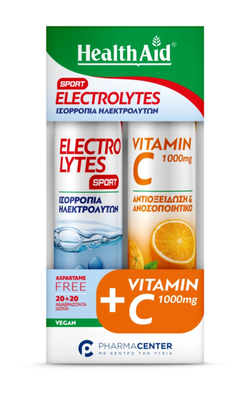 Health Aid Promo Electrolytes Sport 20Αναβράζοντα Δισκία & Vitamin C 1000mg 20Αναβράζοντα Δισκία