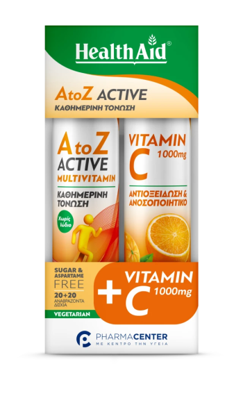 Health Aid Promo A to Z Active Multivitamins 20Αναβράζοντα Δισκία & Vitamin C 1000mg 20Αναβράζοντα Δισκία