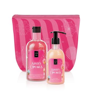 Lavish Care Promo Xmas Santa’s Cupcakes Bath & Shower Gel 500ml & Glitter Body Lotion 300ml