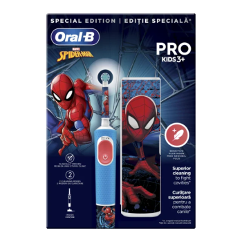 Oral B Vitality Pro Ηλεκτρική Οδοντόβουρτσα Spider-Man με Θήκη Ταξιδίου για Παιδιά 3+ Ετών