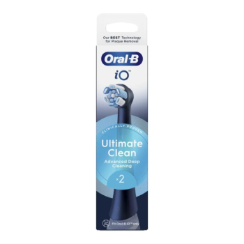 Oral B iO Ultimate Clean Μαύρες Ανταλλακτικές Κεφαλές Ηλεκτρικής Οδοντόβουρτσας 2Τεμάχια
