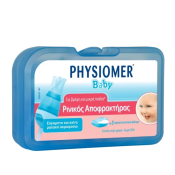 Physiomer Baby Ρινικός Αποφρακτήρας & 5 Προστατευτικά Φίλτρα μιας Χρήσης
